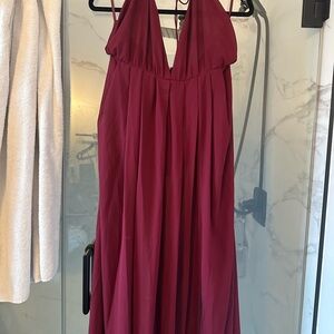 Lulu's Red Halter Maxi Dress for Weddings